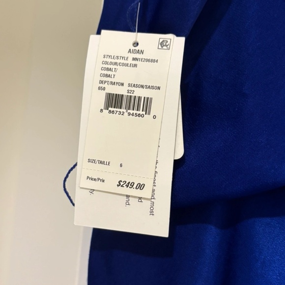 Cobalt Blue Midi Dress - Aidan Mattox - Picture 4 of 6